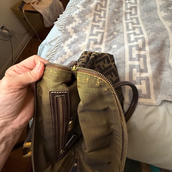 Vintage Fendi FF Zucca Print Canvas Two Way Handbag  (Scarf not included.) - Picture 13 of 15